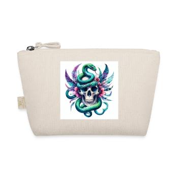 Watercolor Skull and Snake - Organic Pouch - nature - Front