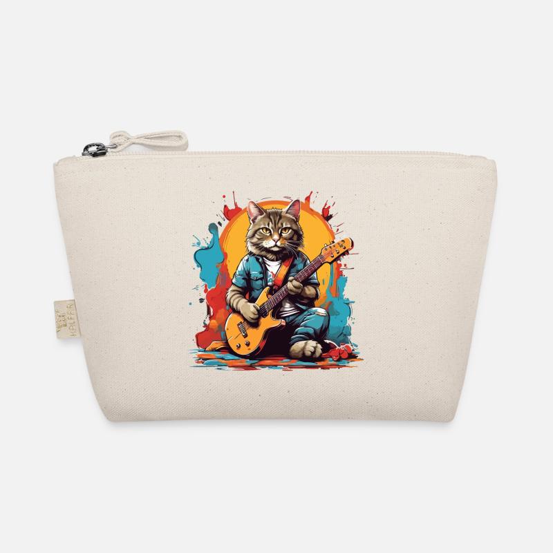 Katze mit Gitarre Bio-Täschchen