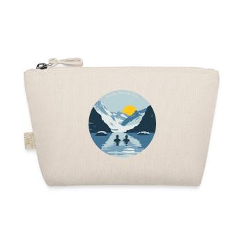 Two people taking an ice bath in the cold mountains - Organic Pouch - nature - Front