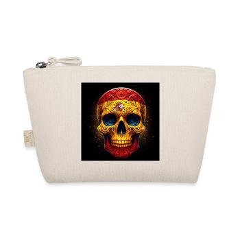 Skull painted with the flag of Spain - Organic Pouch - nature - Front