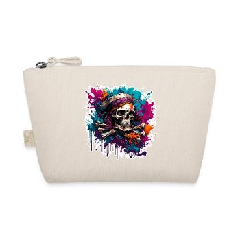 Pirat / Ahoi / Anker / Kapitän / Totenkopf / Rum - Bio-Täschchen - Natur - Vorne