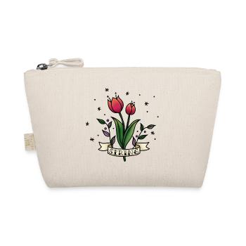 Spring Tulips. Springtime red tulip. Casual spring - Organic Pouch - nature - Front