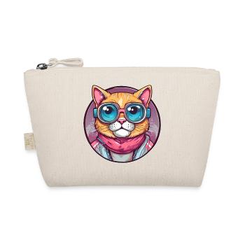 Coole Katze mit Sonnenbrille - Bio-Täschchen - Natur - Vorne
