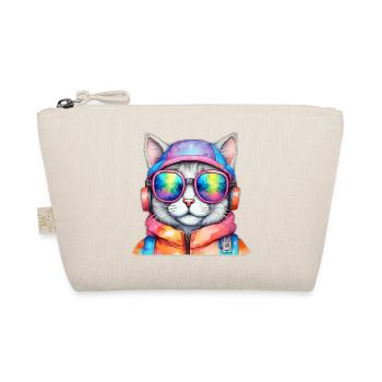 Coole Katze mit Sonnenbrille - Bio-Täschchen - Natur - Vorne
