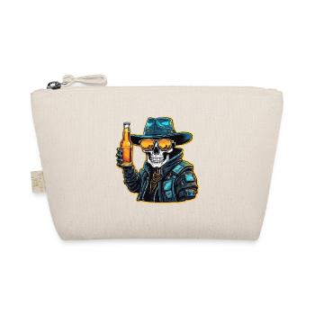 Skull / Totenkopf / Skelett / Gothic / Bier - Bio-Täschchen - Natur - Vorne