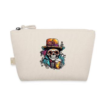 Skull / Totenkopf / Skelett / Gothic / Bier - Bio-Täschchen - Natur - Vorne