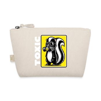 Funny Skunk with Gas Mask – Toxic Toxic - Organic Pouch - nature - Front