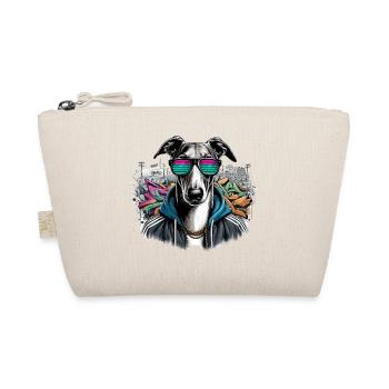 Windhund Hund Sonnenbrille Graffiti Geschenk - Bio-Täschchen - Natur - Vorne