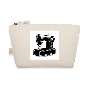 Vintage Sewing Machine Silhouette - Organic Pouch - nature - Front