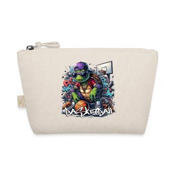 Basketball Turtle Graffiti Gift - Organic Pouch - nature - Front
