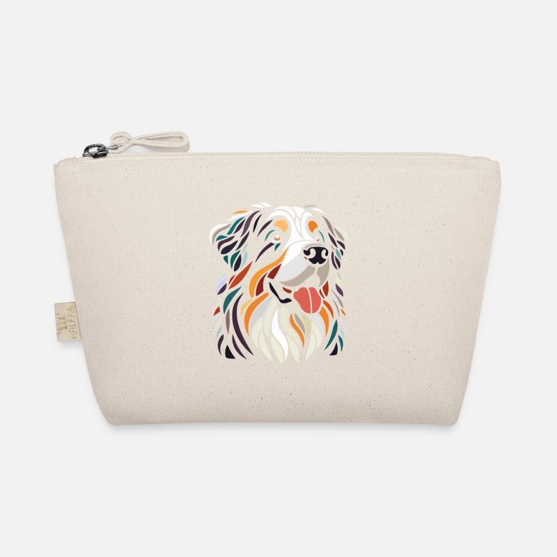 Multicolor Bernese Mountain Dog Head Geom art Organic Pouch