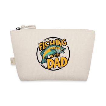 Angeln mit Papa mit buntem Fischdesign - Bio-Täschchen - Natur - Vorne