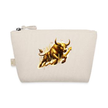 Taurus Bull Stocks Gold Golden Wall Street Gift - Organic Pouch - nature - Front