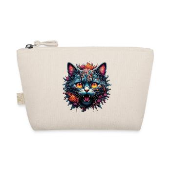 Cool Cat / Funny / Animal / Pet / Crazy - Organic Pouch - nature - Front