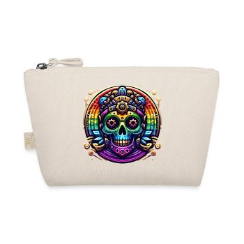 Metallic Rainbow Skull 2 - Organic Pouch - nature - Front