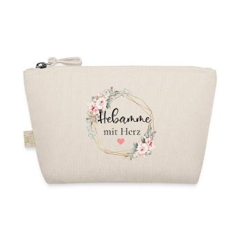 Hebamme mit Herz! Personalisierbares Design - Bio-Täschchen - Natur - Vorne
