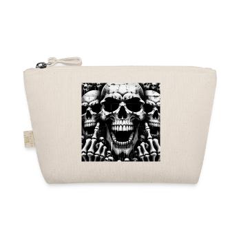 Rock 'n' Roll-Design > Skelettköpfe Statement > - Bio-Täschchen - Natur - Vorne