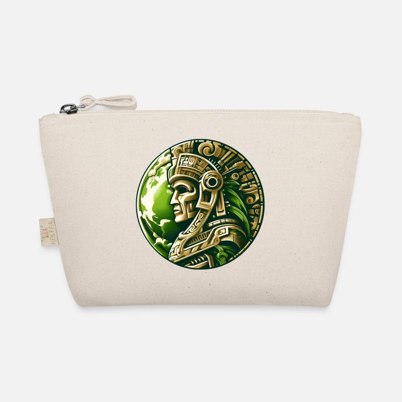 Ancient Aztec Warrior Gold Earth Organic Pouch
