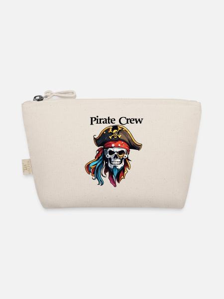 Pirate / Ahoy / Anchor / Captain / Skull / Rum - Organic Pouch - nature - Front