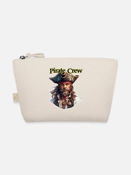 Pirat / Ahoi / Anker / Kapitän / Totenkopf / Rum - Bio-Täschchen - Natur - Vorne