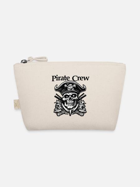 Pirat / Ahoi / Anker / Kapitän / Totenkopf / Rum - Bio-Täschchen - Natur - Vorne