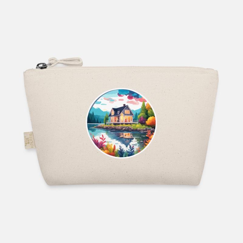 Maison / Cabane / Lac / Montagne / Nature / Forêt Trousse biologique