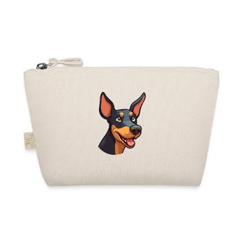 Dobermann Pinscher Hunderasse Aquarell Karikatur Kaw - Bio-Täschchen - Natur - Vorne