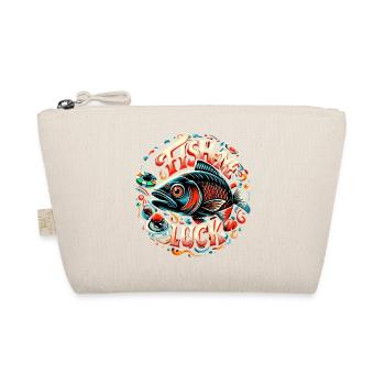 Fish Me Lucky Fishing Poker Poker Gift - Organic Pouch - nature - Front