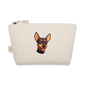 German Pinscher Dog Breed Watercolor Cartoon Kawai - Organic Pouch - nature - Front