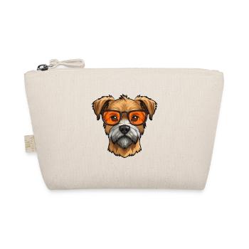 Border Terrier Dog Breed Watercolor Cartoon Kawaii - Organic Pouch - nature - Front