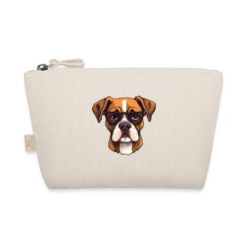 Boxer Dog Breed Watercolor Cartoon Kawaii Glasses - Organic Pouch - nature - Front