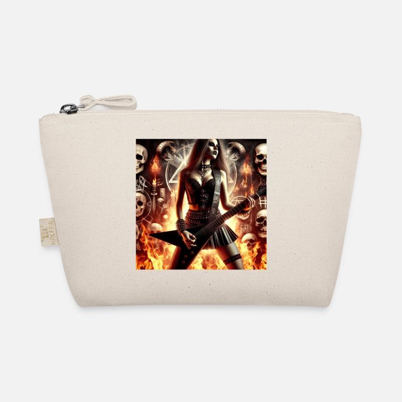 Metalhead, Feuer und Totenköpfe Bio-Täschchen