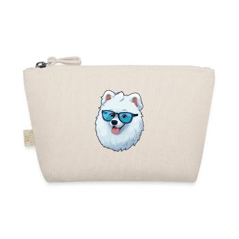 Samoyed Dog Breed Watercolor Cartoon Kawaii Glasse - Organic Pouch - nature - Front