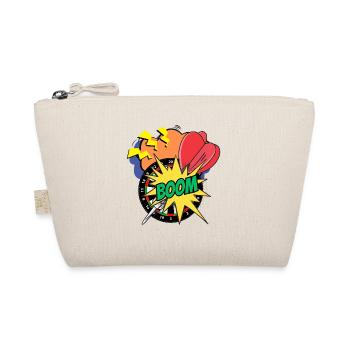 Darts Comic Retro Darts Player Darts Fans - Organic Pouch - nature - Front