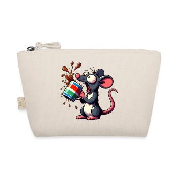 Mouse with coffee caffeine shock - Organic Pouch - nature - Front