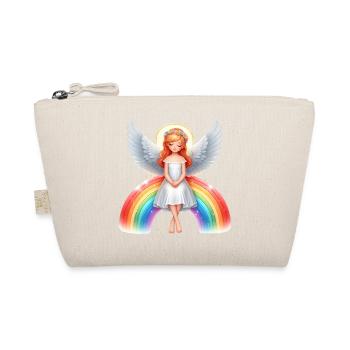 Engel sitzt auf Regenbogen - Bio-Täschchen - Natur - Vorne