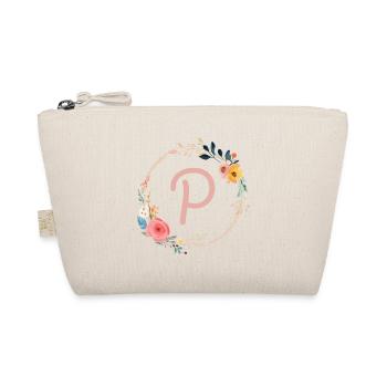 P monogramme Floral, Couronne florale, personnalisable - Trousse biologique - nature - Devant
