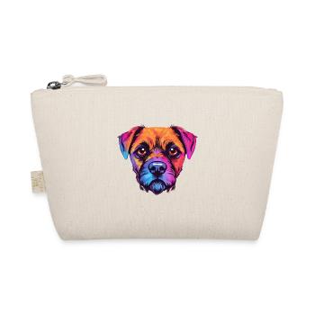 Border Terrier Dog Breed Watercolor Cartoon Kawaii - Organic Pouch - nature - Front