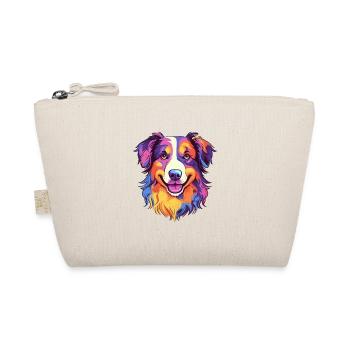 Australian Shepherd Dog Breed Watercolor Cartoon K - Organic Pouch - nature - Front