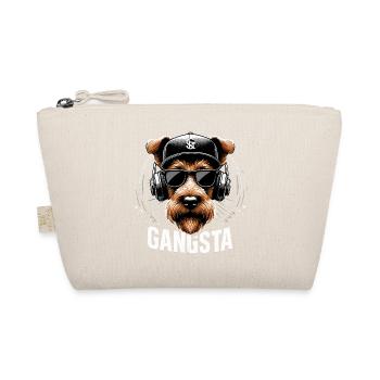Irish Terrier Gangsta Gangster Hund Geschenk - Bio-Täschchen - Natur - Vorne