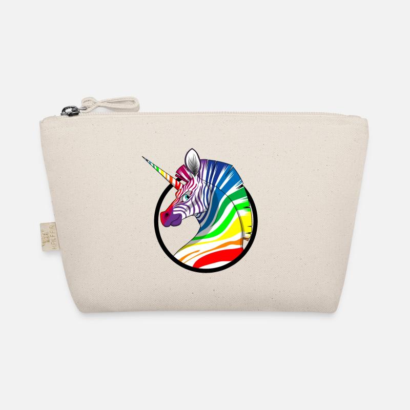 Regenbogen Einhorn Zebra - Bio-Täschchen - Natur
