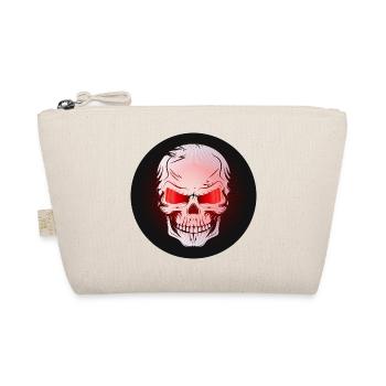 Schädel,Skull,Totenkopf mit rot leuchtenden Augen - Bio-Täschchen - Natur - Vorne
