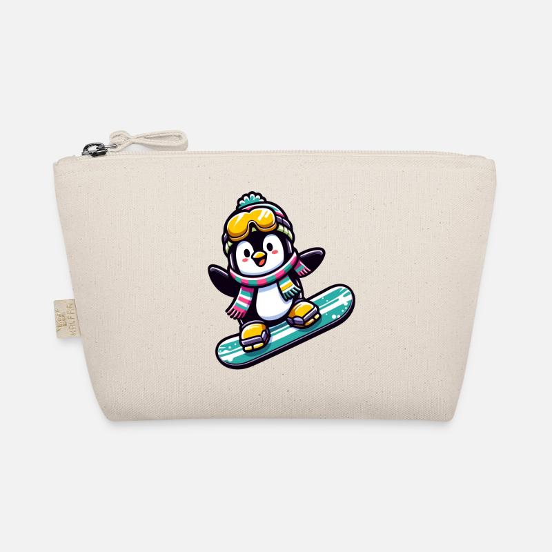 Snowboard Star: The Sliding Penguin Organic Pouch