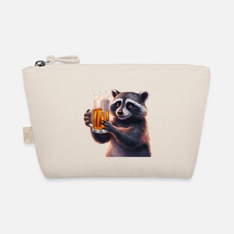 Waschbär Bier Geschenk Bio-Täschchen