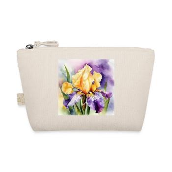 Iris Schwertlilie lila orange | Aquarell - Design - Bio-Täschchen - Natur - Vorne