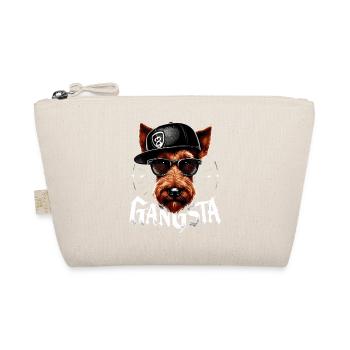 Irish Terrier Gangsta Gangster Hund Geschenk - Bio-Täschchen - Natur - Vorne
