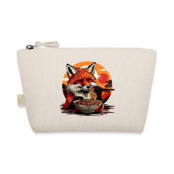 Fox Ramen Noodles Japan Vintage Retro Foxes - Organic Pouch - nature - Front