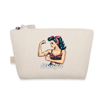 Stärke starke Frau Rockabilly Bizeps Geschenk - Bio-Täschchen - Natur - Vorne