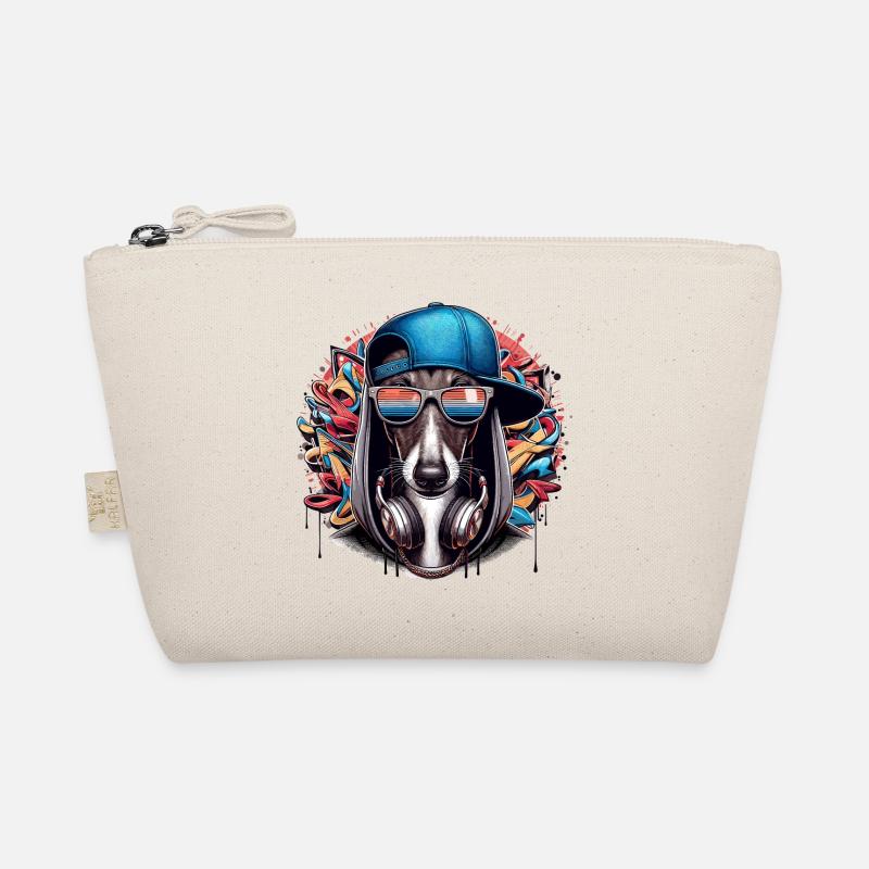 Windhund Gangsta Hund Graffiti Geschenk - Bio-Täschchen - Natur