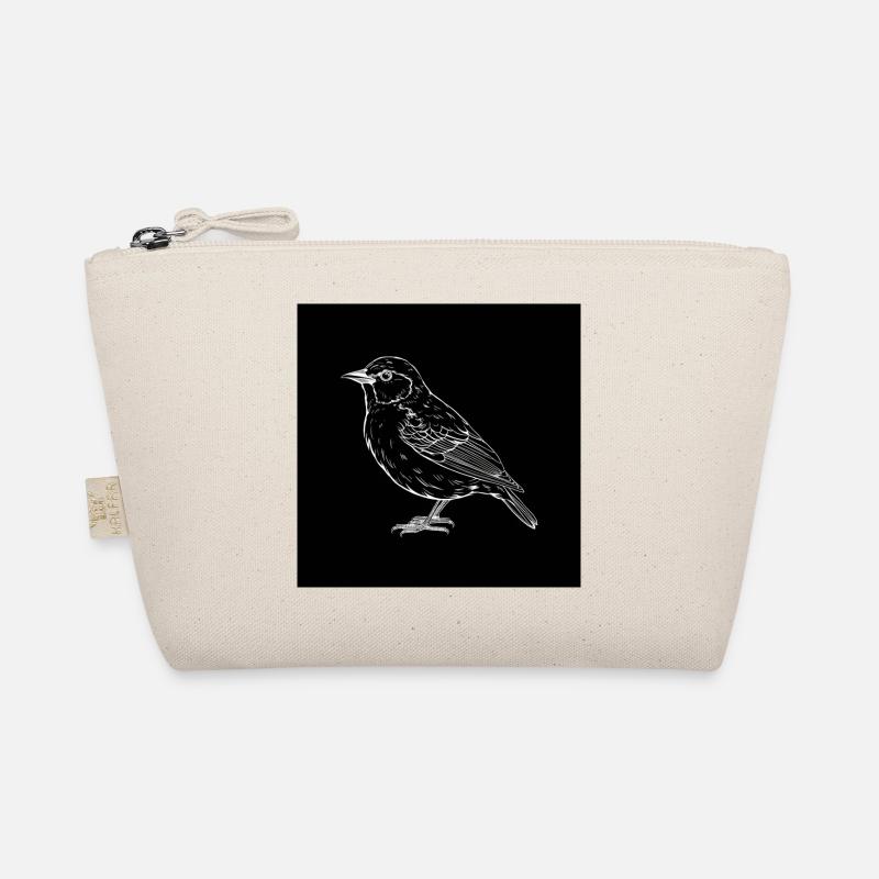 Bird, black and white Organic Pouch
